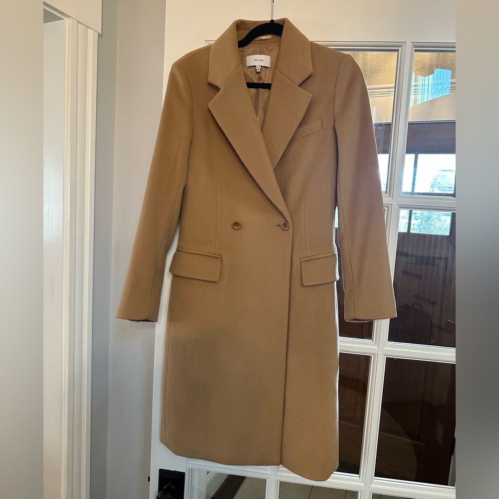 Reiss WOOL-BLEND MID LENGTH COAT
